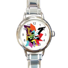 Singer Round Italian Charm Watch by azureprinceinc