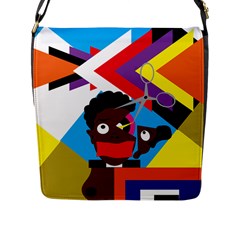 Scissors To My Mind Flap Messenger Bag (l)  by azureprinceinc