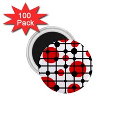 Red Circles 1 75  Magnets (100 Pack)  by Valentinaart