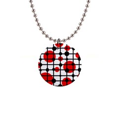 Red Circles Button Necklaces