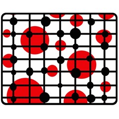 Red Circles Fleece Blanket (medium) 