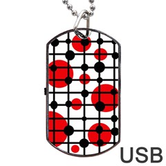 Red Circles Dog Tag Usb Flash (two Sides) 