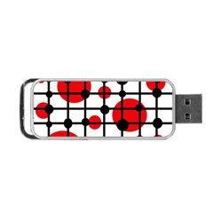 Red Circles Portable Usb Flash (two Sides) by Valentinaart