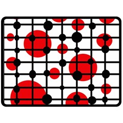 Red Circles Double Sided Fleece Blanket (large) 