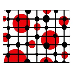 Red Circles Double Sided Flano Blanket (large) 