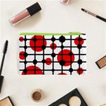 Red circles Cosmetic Bag (XS) Back