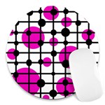 Magenta circles Round Mousepads Front