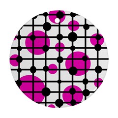 Magenta Circles Ornament (round)  by Valentinaart