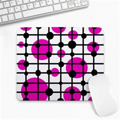 Magenta Circles Large Mousepads by Valentinaart