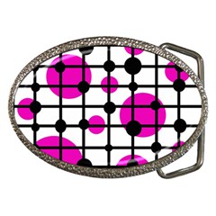 Magenta Circles Belt Buckles