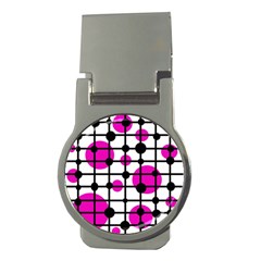 Magenta Circles Money Clips (round)  by Valentinaart