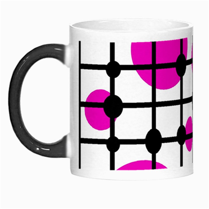 Magenta circles Morph Mugs