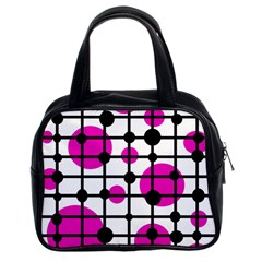 Magenta Circles Classic Handbags (2 Sides) by Valentinaart