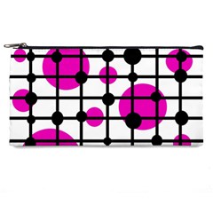 Magenta Circles Pencil Cases