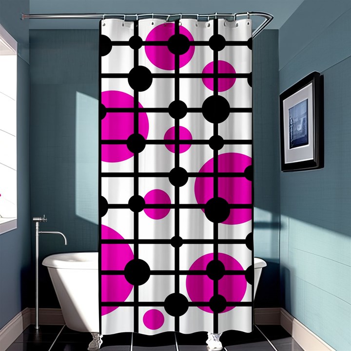 Magenta circles Shower Curtain 36  x 72  (Stall) 