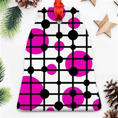 Magenta Circles Bell Ornament (2 Sides) by Valentinaart