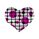 Magenta circles Standard 16  Premium Heart Shape Cushions Back