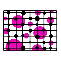 Magenta Circles Double Sided Fleece Blanket (small) 