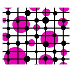 Magenta Circles Double Sided Flano Blanket (small) 