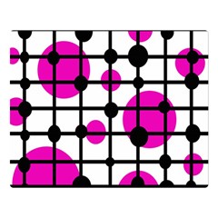 Magenta Circles Double Sided Flano Blanket (large) 