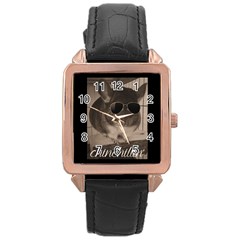 Maggie Chinchillin Rose Gold Leather Watch  by tigflea