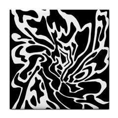 Black And White Decor Tile Coasters by Valentinaart