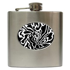 Black And White Decor Hip Flask (6 Oz) by Valentinaart