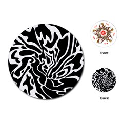 Black And White Decor Playing Cards (round) 