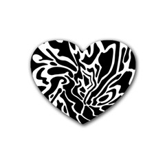 Black And White Decor Heart Coaster (4 Pack)  by Valentinaart