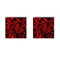 Red And Black Decor Cufflinks (square) by Valentinaart