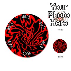 Red And Black Decor Playing Cards 54 (round)  by Valentinaart