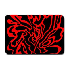 Red And Black Decor Small Doormat  by Valentinaart