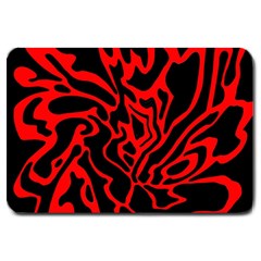 Red And Black Decor Large Doormat  by Valentinaart