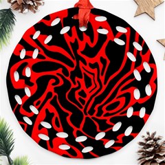 Red And Black Decor Ornament (round Filigree) 