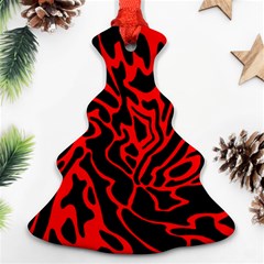 Red And Black Decor Christmas Tree Ornament (2 Sides) by Valentinaart