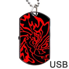 Red And Black Decor Dog Tag Usb Flash (two Sides)  by Valentinaart