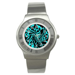 Cyan Decor Stainless Steel Watch by Valentinaart