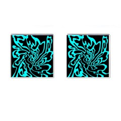 Cyan Decor Cufflinks (square) by Valentinaart