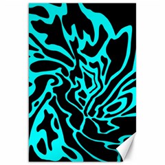 Cyan Decor Canvas 20  X 30   by Valentinaart