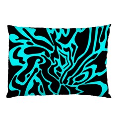 Cyan Decor Pillow Case (two Sides) by Valentinaart