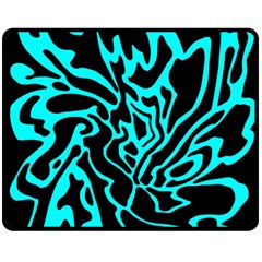 Cyan Decor Double Sided Fleece Blanket (medium)  by Valentinaart