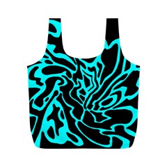 Cyan Decor Full Print Recycle Bags (m)  by Valentinaart