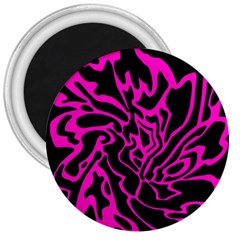 Magenta And Black 3  Magnets by Valentinaart