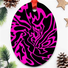 Magenta And Black Ornament (oval)  by Valentinaart