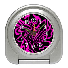 Magenta And Black Travel Alarm Clocks by Valentinaart