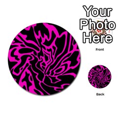 Magenta And Black Multi-purpose Cards (round) 