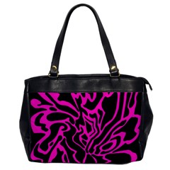 Magenta And Black Office Handbags by Valentinaart