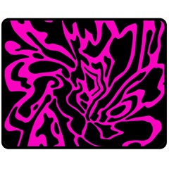 Magenta And Black Fleece Blanket (medium) 