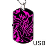 Magenta and black Dog Tag USB Flash (One Side) Front