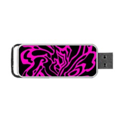 Magenta And Black Portable Usb Flash (one Side)